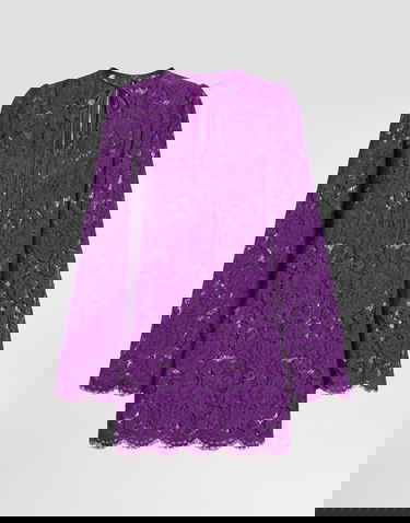 Klä Dolce & Gabbana Dolce & Gabbana Cordonetto Lace Short Dress Purpur | F6DJOTHLM7LF0571, 0