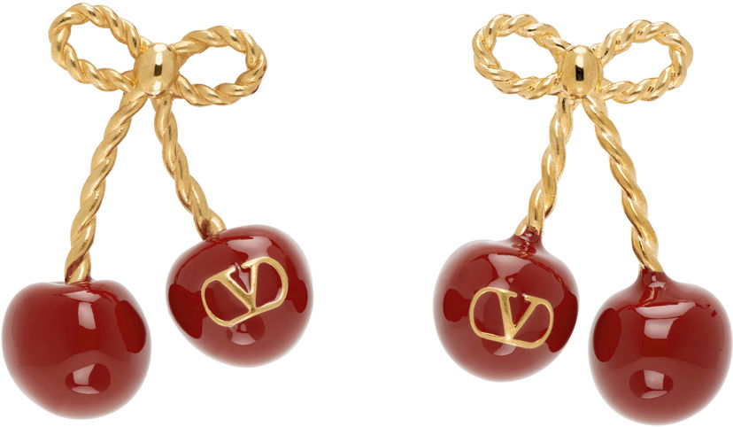 Örhängen Valentino Valentino Garavani Chez 'Valentino' Cherry Earrings Röd | 6W0J0Z80MJP