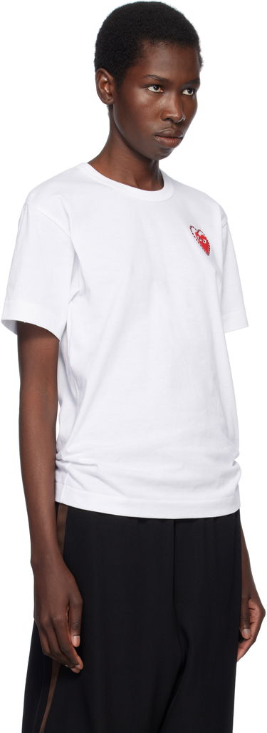 T-shirt Comme des Garçons PLAY Metal Stone Emblem Heart T-Shirt Vit | AX-T802-051, 1