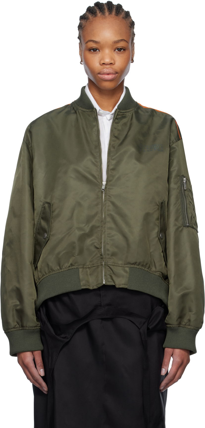Bomberjacka Maison Margiela MM6 Maison Margiela Spliced Bomber Jacket Grön | S52AM0315 M35257