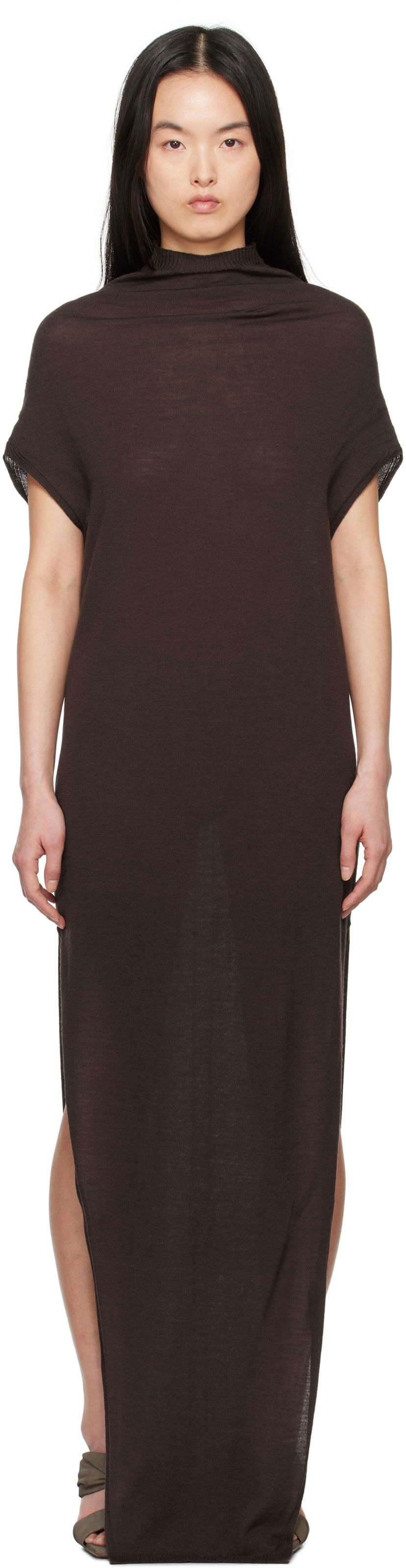 Klä Rick Owens Rick Owens Hollywood SL Crater Maxi Dress Brun | RP01E7602 M