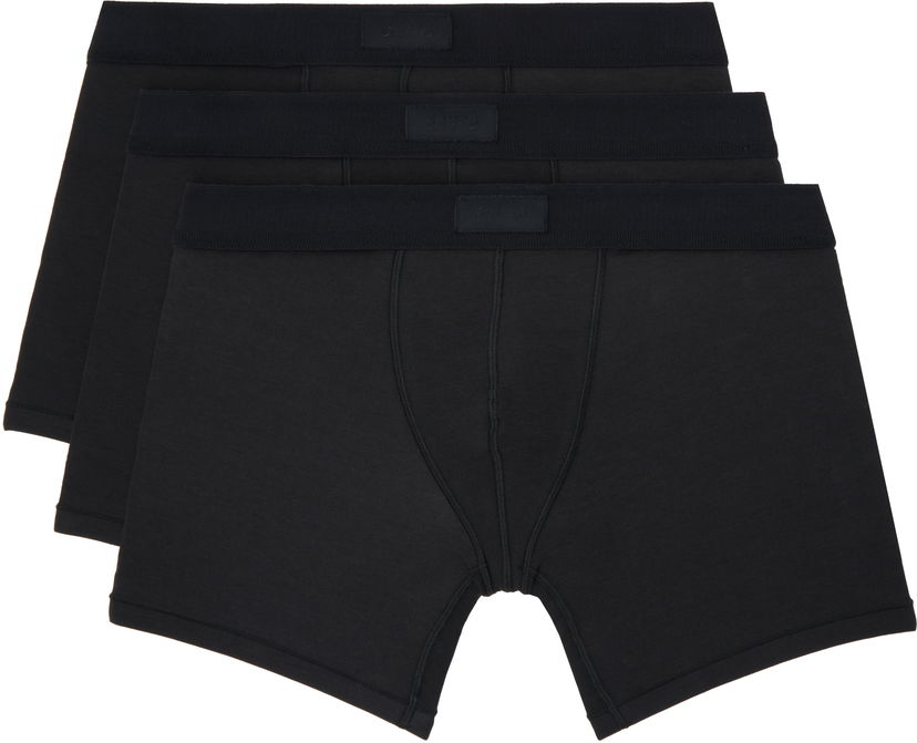 Boxare SKIMS Three-Pack Cotton Boxer Briefs Svart | BO-BBR-5635M