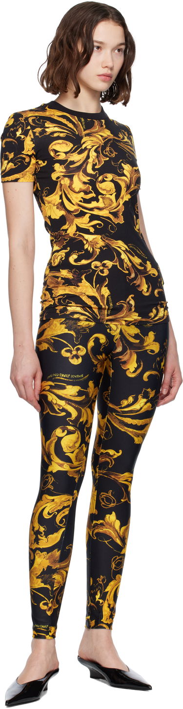 T-shirt Versace Versace Jeans Couture Barocco Jersey T-shirt Svart | E79HAH608_EJS504, 3