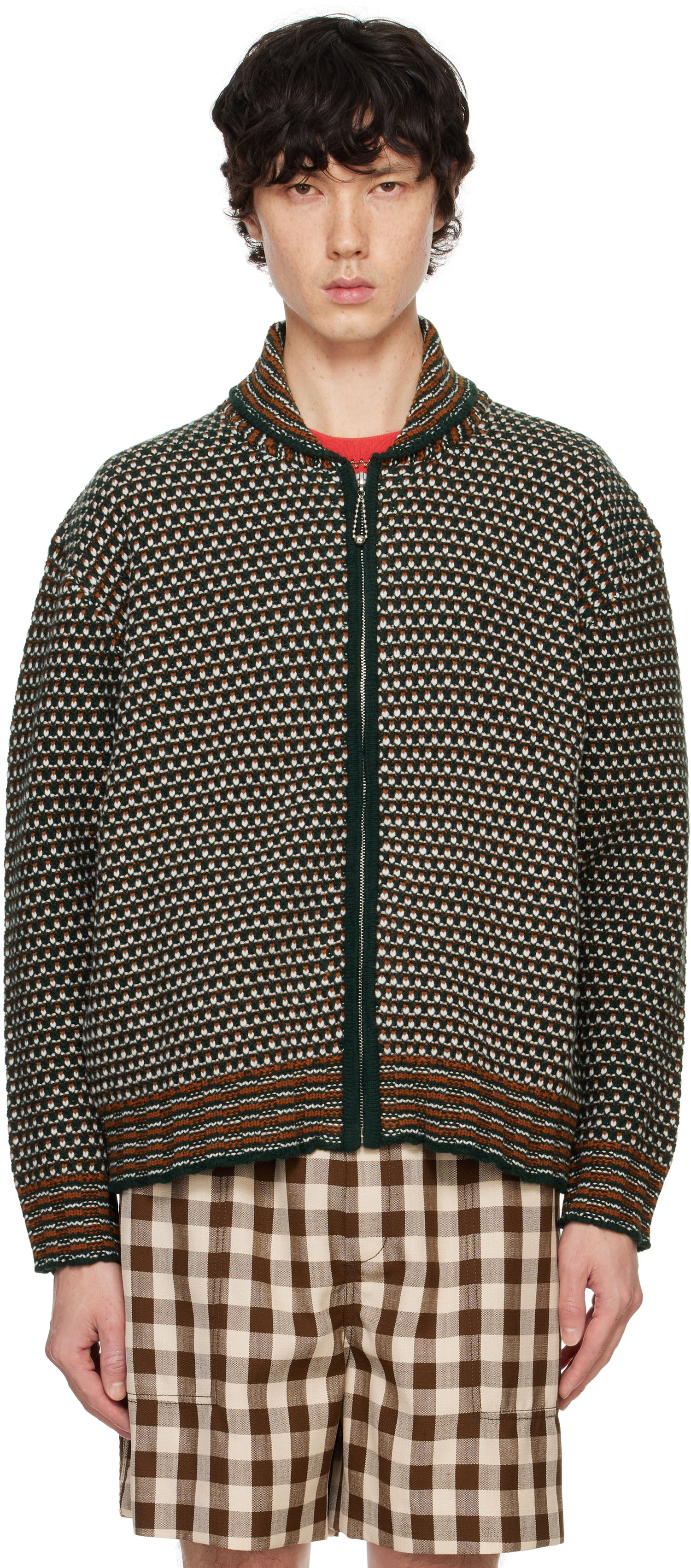 Sweater Bode Bode Schenectady Zip-Up Knit Sweater Grön | MRF24KT018, 0