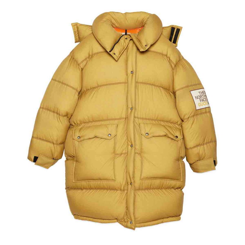 Pufferjacka Gucci The North Face x Padded Jacket Khaki Gul | 671794 XAACY 3277
