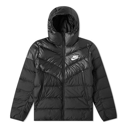 Pufferjacka Nike Hooded Down Jacket Svart | 928833-010