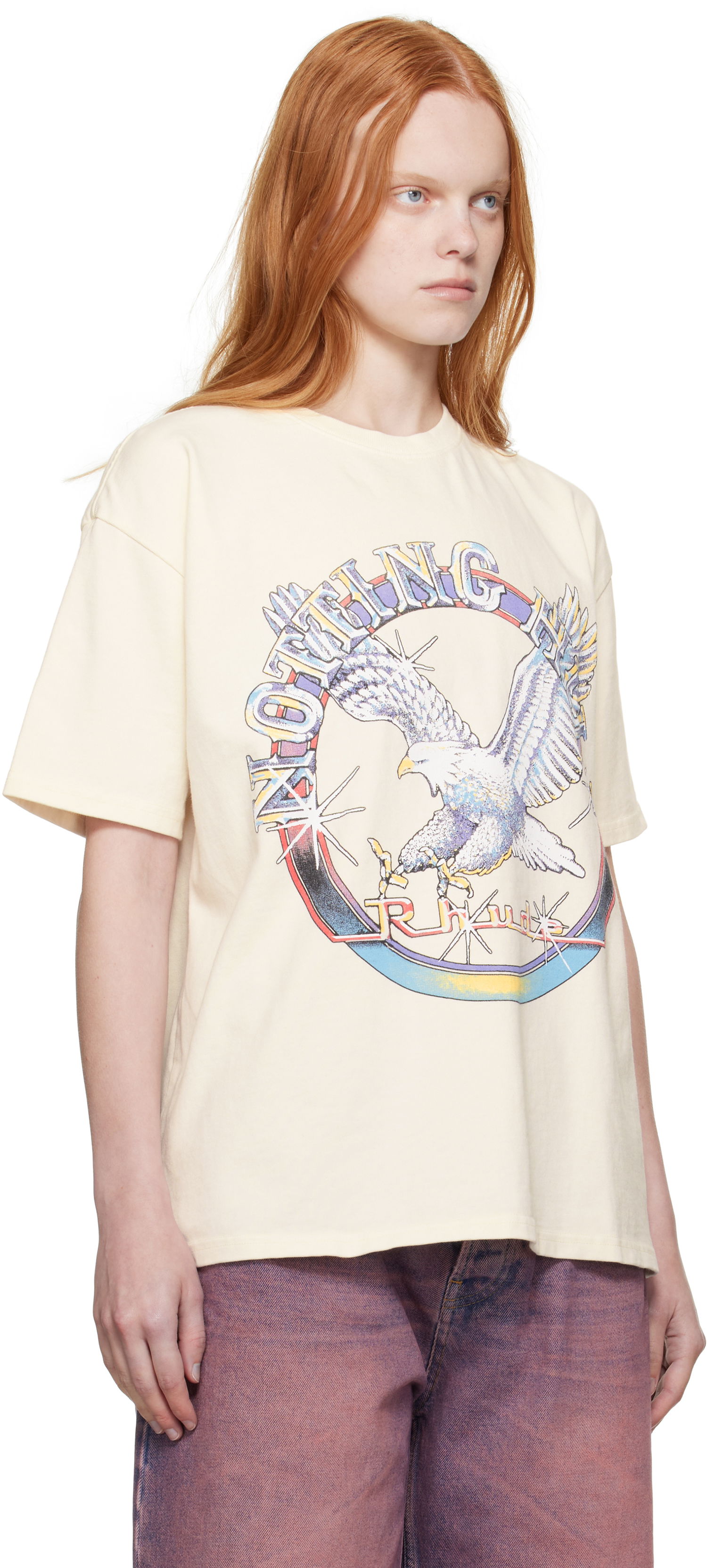 T-shirt Rhude Rhude 'Notting Hill' Graphic Eagle T-Shirt Beige | RHPF25TT13012, 1