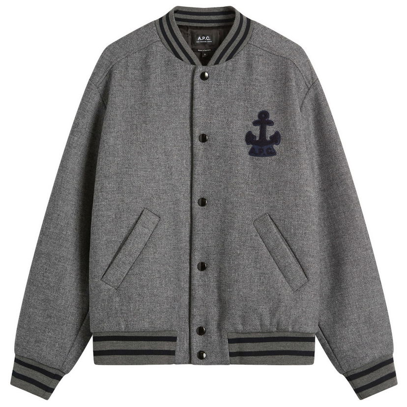 Bomberjacka A.P.C. A.P.C. Micka Varsity Jacket Grå | WVBEB-M32010-PLA