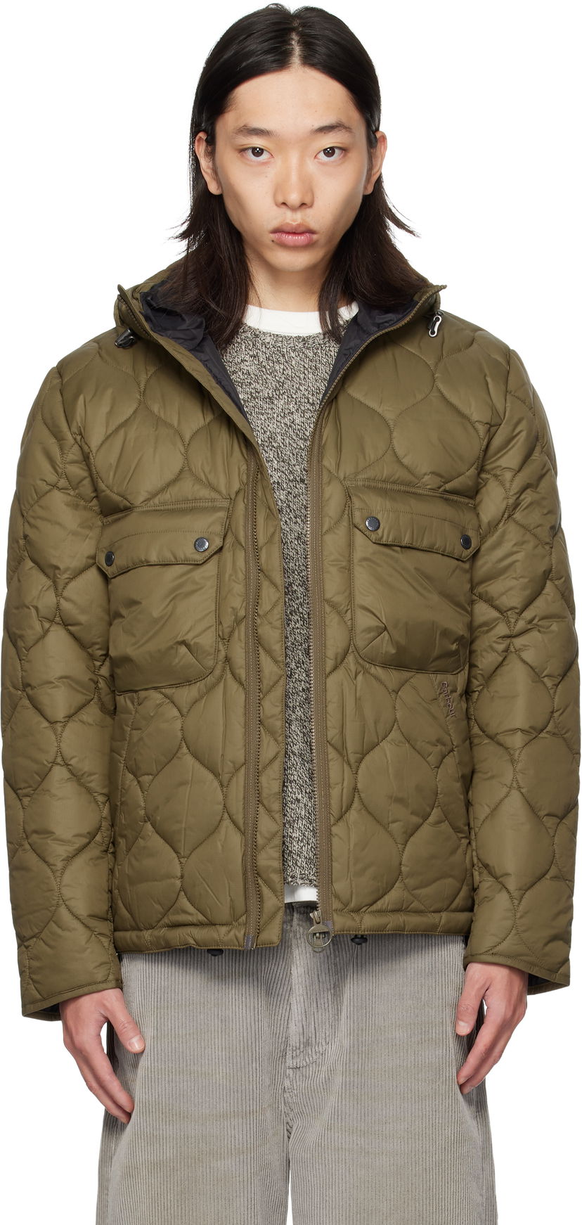 Jacka Barbour Barbour Re-Engineered Spey Hooded Quilted Jacket Grön | MQU1857SN71