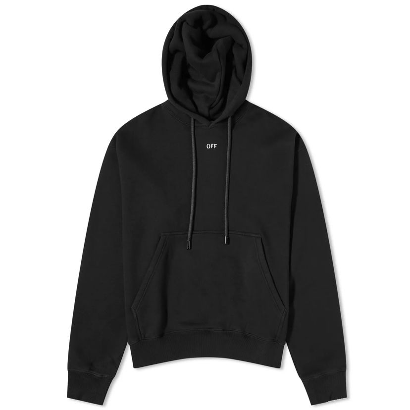 Sweatshirt Off-White Stamp Logo Skate Popover Hoodie Svart | OMBB085F23FLE0011001
