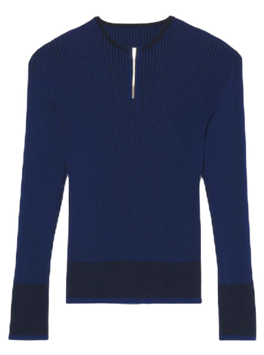 T-shirt Jacquemus La Maille Giallo Zipped Scuba Knit Mörkblå | 225KN037-2040 390