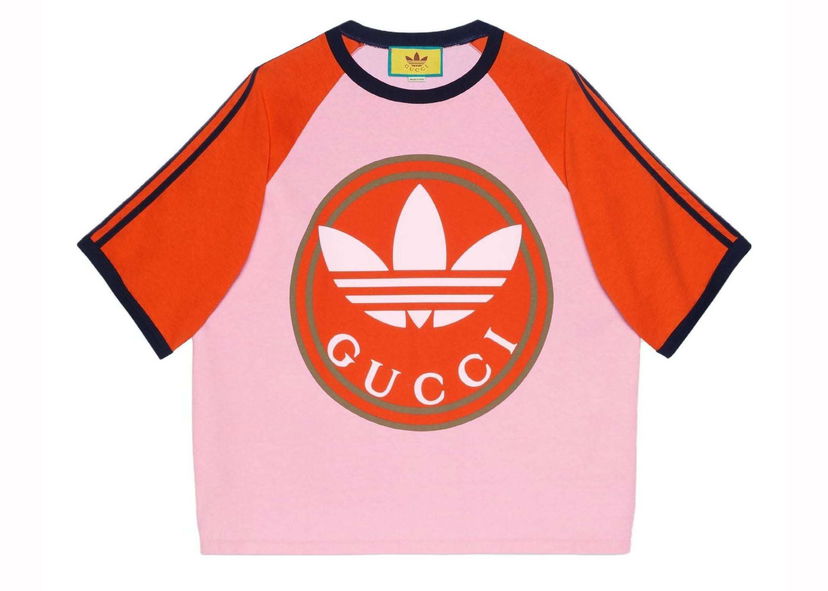 T-shirt Gucci adidas x Color Block T-shirt Pink Rosa | 722927 XJE1E 5454