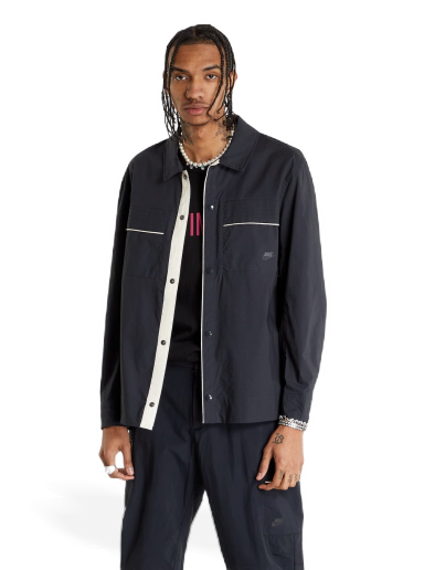 Skjorta Nike Style Essentials Woven Button-Up Top Svart | DM6638-045