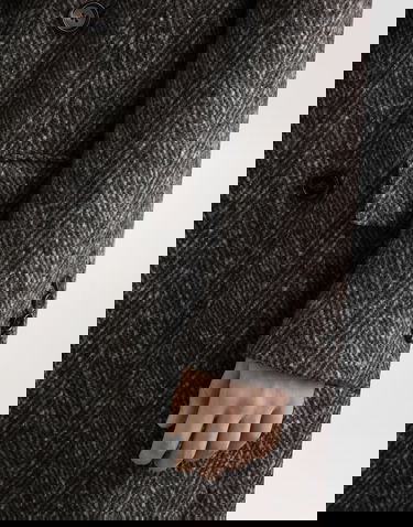 Rockar Dolce & Gabbana Dolce & Gabbana Double-breasted Herringbone Coat Grå | G038ZTFC2FDS8030, 3