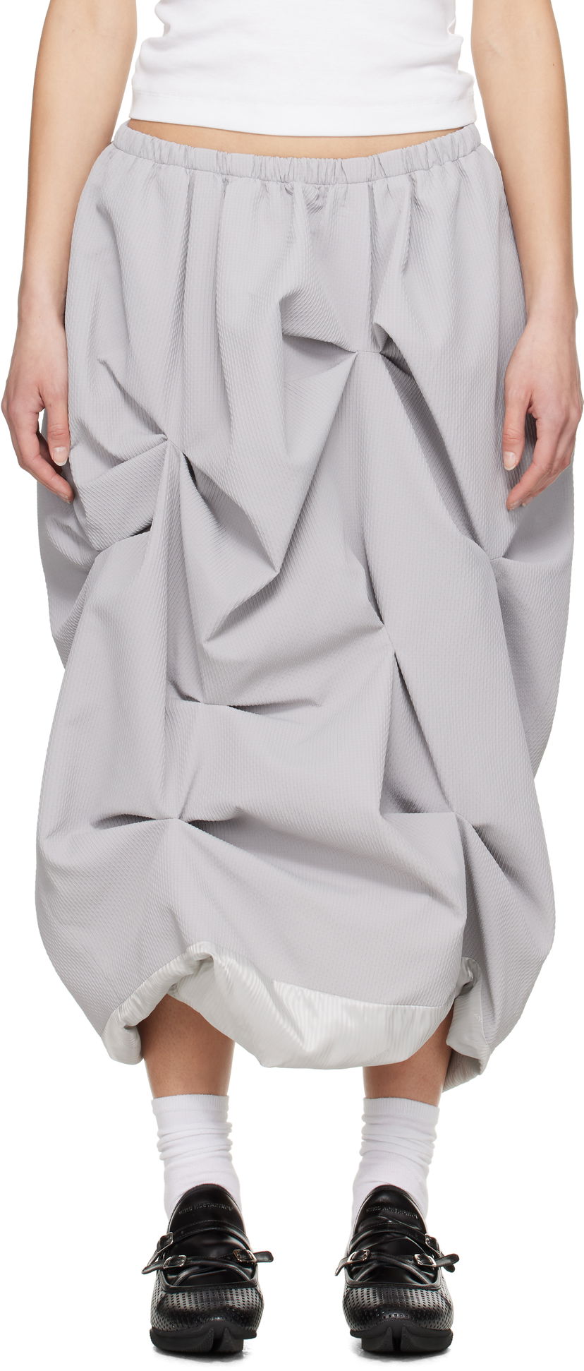 Kjol ADER ERROR ADER error Midi Gathered Skirt Grå | BO01SSSK0302GR