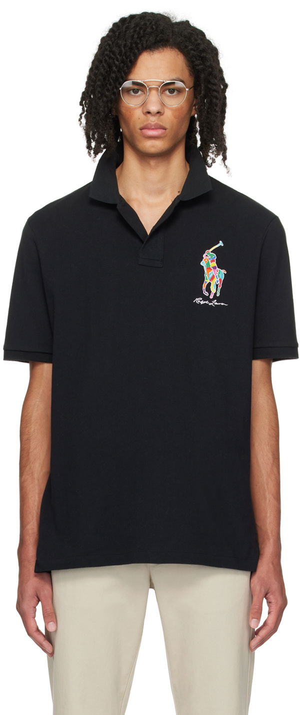Polotröja Polo by Ralph Lauren Classic Big Pony Polo Tee Svart | 710926413003
