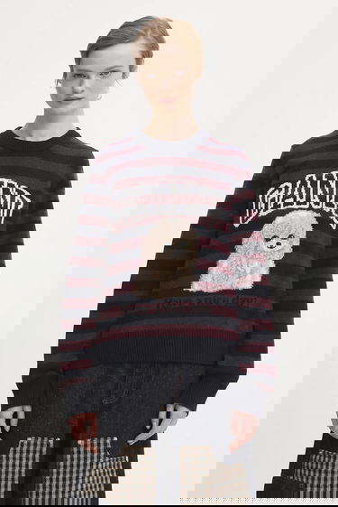 Sweater GANNI Graphic Wool Mix Poodle Stripe Sweater Flerfärgad | K2567, 0