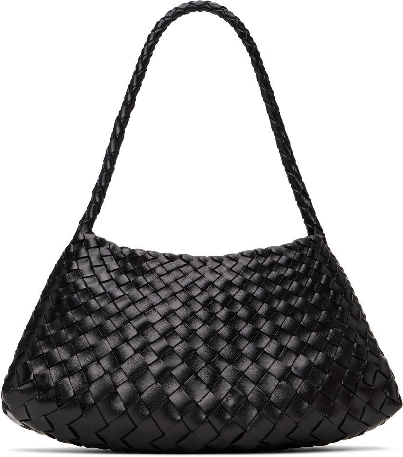 Handväska Dragon Diffusion Dragon Diffusion Rosanna Woven Leather Shoulder Bag Svart | 8943