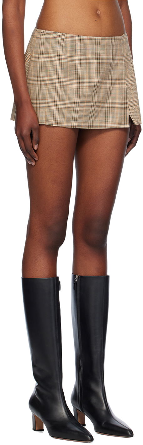 Kjol Miaou Miaou Micro Check Miniskirt Brun | 4012BCWBRC, 1