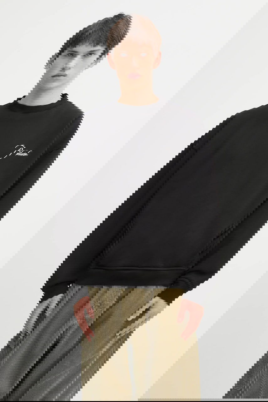 Sweatshirt Rhude Classique Crewneck Script Logo Sweatshirt Svart | RHFW25ST06012, 0