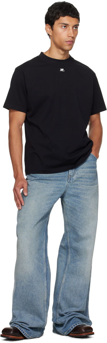 T-shirt Courrèges Courrèges Oversized T-Shirt Svart | 325JTS203JS0233, 3