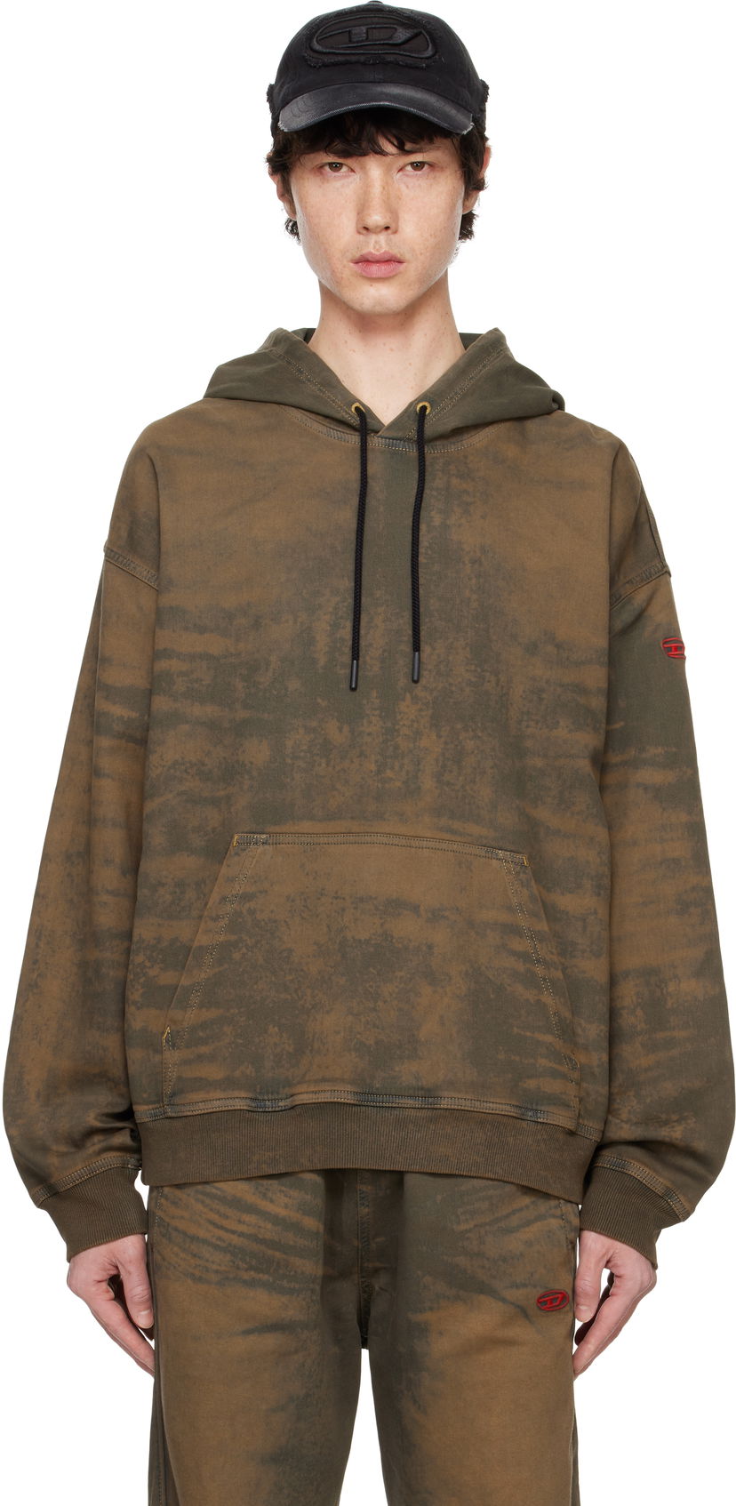 Sweatshirt Diesel D-Um-Rib-S1 Track Hoodie Brun | A14812-068NG-01