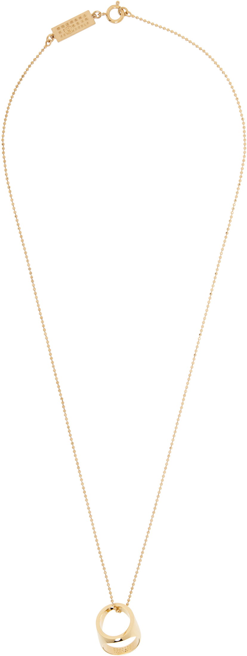 Halsband Maison Margiela MM6 Maison Margiela Gold Signet Ring Pendant Necklace Gul | SM6UU0084 P7355