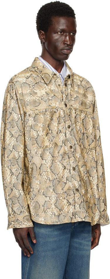 Skjorta ISABEL MARANT Isabel Marant Victor Snakeskin Print Shirt Beige | CH0196HA-B4G02H, 1