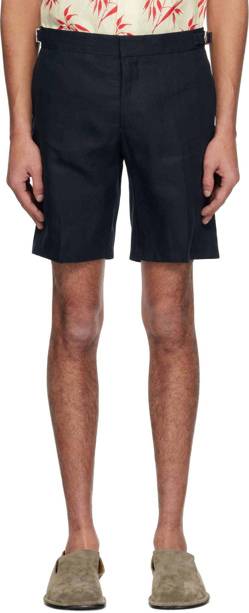 Shorts Orlebar Brown Orlebar Brown Norwich Italian Linen Shorts Mörkblå | 280080