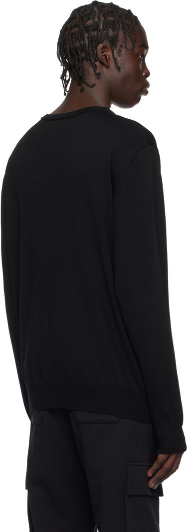 Sweater Balmain Knitted Double-Collar Sweater Svart | EH1KD145KH92, 2