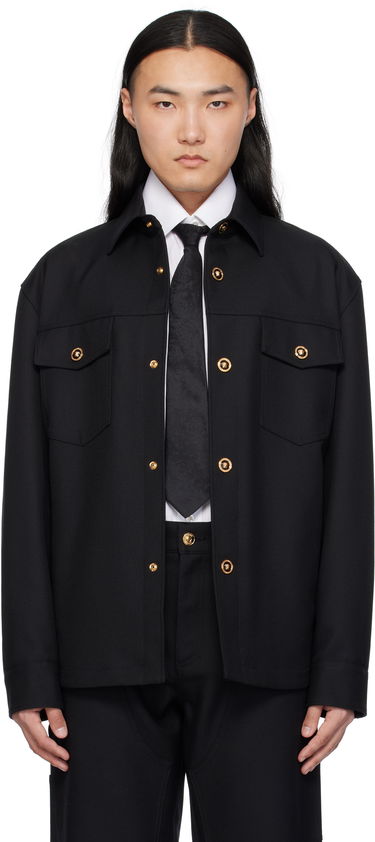 Jacka Versace Versace Cavalry Wool Overshirt Svart | 1018867_1A08771, 0