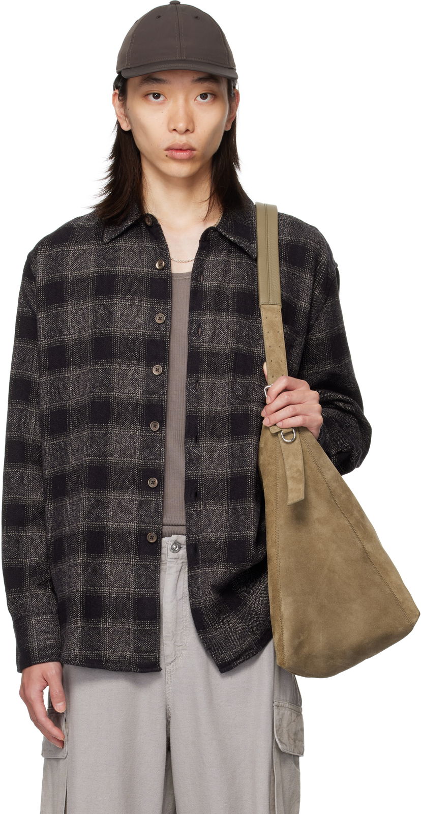 Skjorta OUR LEGACY OUR LEGACY Checked Button-Down Shirt Grå | M4252AO