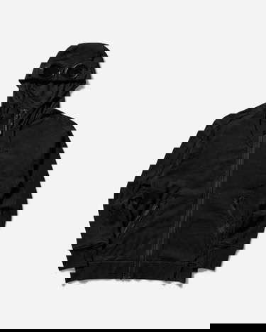 Sweatshirt C.P. Company Diagonal Raised Fleece Goggle Hoodie Svart | 18CMSS028A-005086W 999, 0