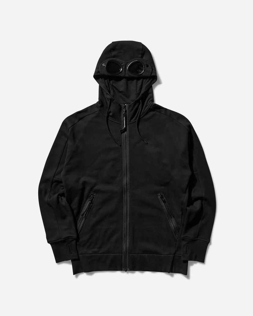 Sweatshirt C.P. Company Diagonal Raised Fleece Goggle Hoodie Svart | 18CMSS028A-005086W 999