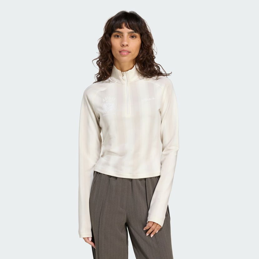T-shirt adidas Performance Printed Mock Neck Long Sleeve Top Vit | JW3642
