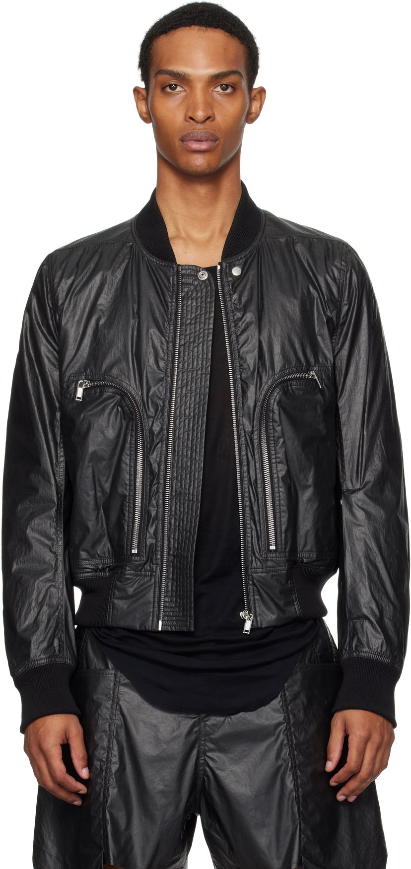 Bomberjacka Rick Owens Rick Owens Bauhaus Flight Bomber Jacket Svart | RU02E1749 PCT