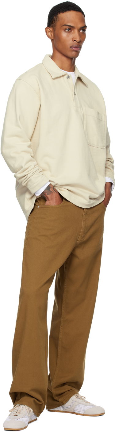 Polotröja NORSE PROJECTS Norse Projects Fraser Relaxed Organic Loopback Long Sleeve Polo Beige | N20-1377, 3