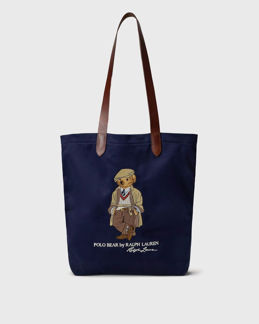 Tygpåse Polo by Ralph Lauren Polo Bear Canvas Tote Bag by Ralph Lauren Mörkblå | 405974589001