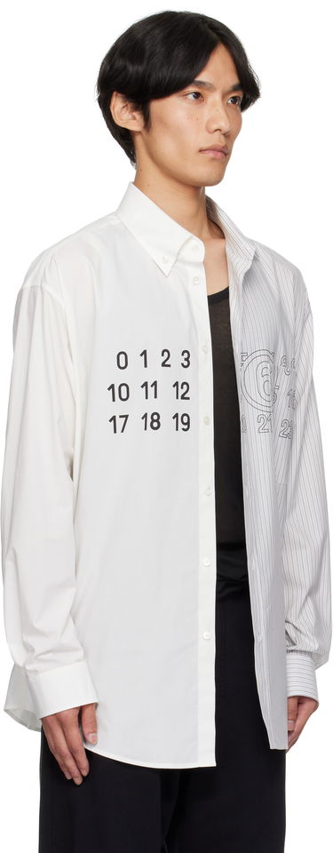 Skjorta Maison Margiela MM6 Maison Margiela Long Sleeve Shirt with Number Print Vit | SH0DT0025 MTN085, 1