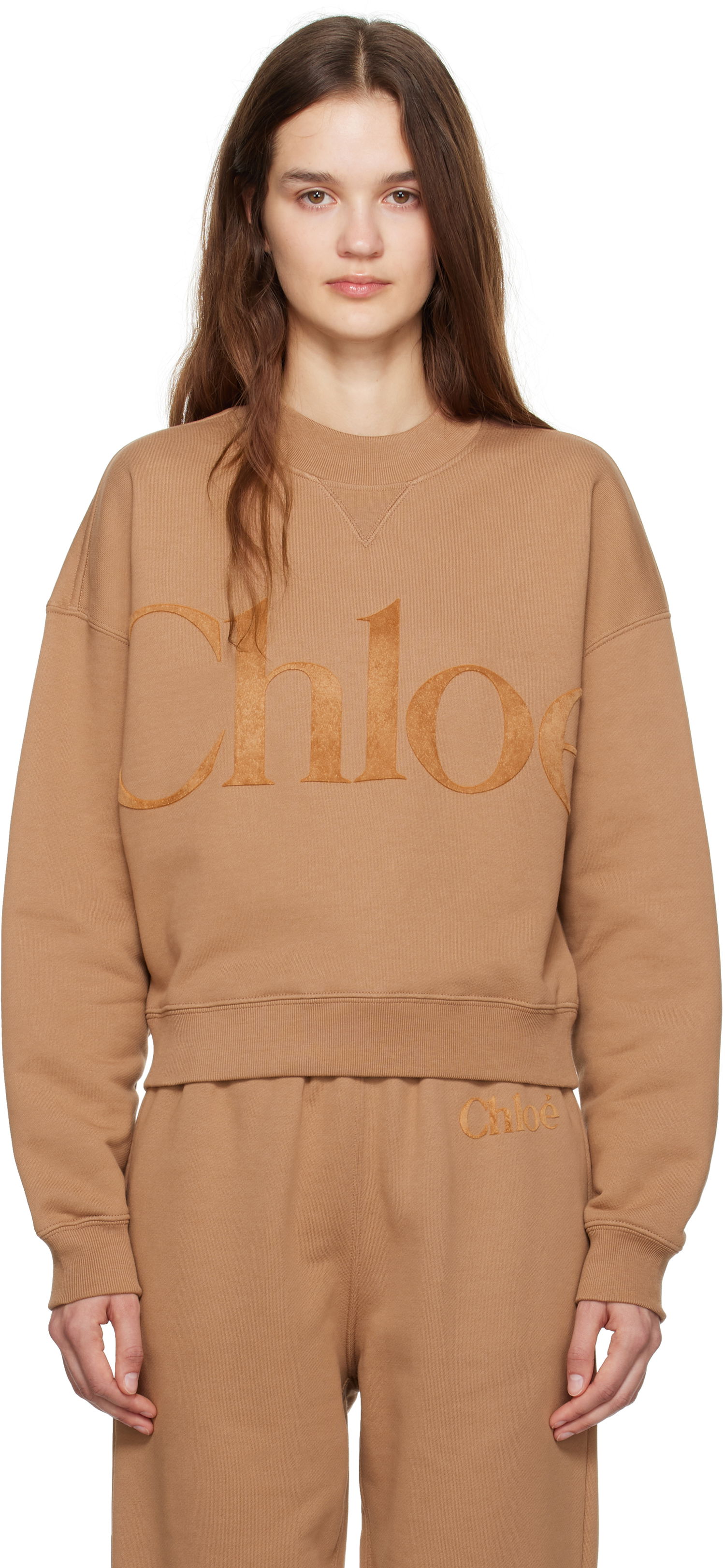 Sweatshirt CHLOÉ Generous Sweatshirt Crewneck Brun | CH24WJH05191, 0