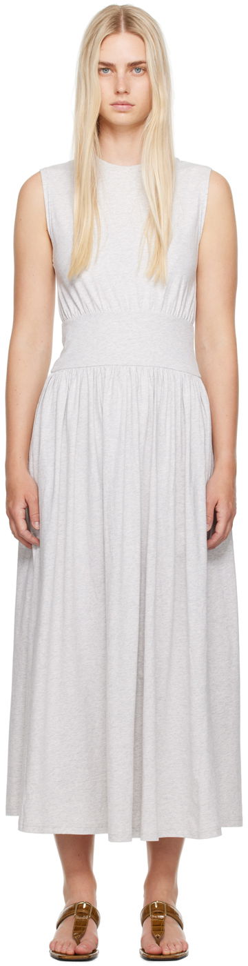 Klä TOTEME Totême Tee Midi Dress Grå | 242-WRD1783-FB0245