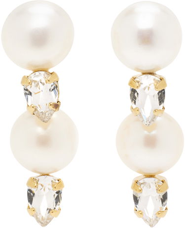 Örhängen Simone Rocha Simone Rocha Pearl Crystal Drop Earrings Vit | ERG502 0913, 0