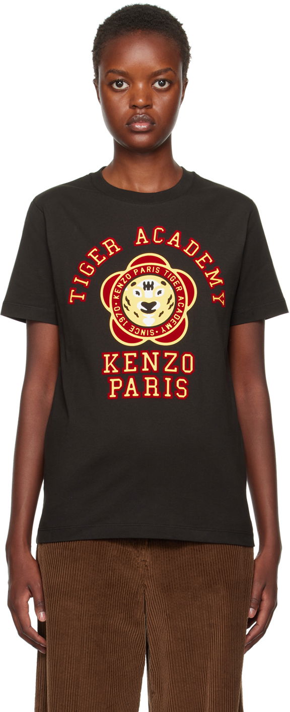 T-shirt KENZO Paris Tiger Academy T-Shirt Svart | FD62TS0724SO, 0