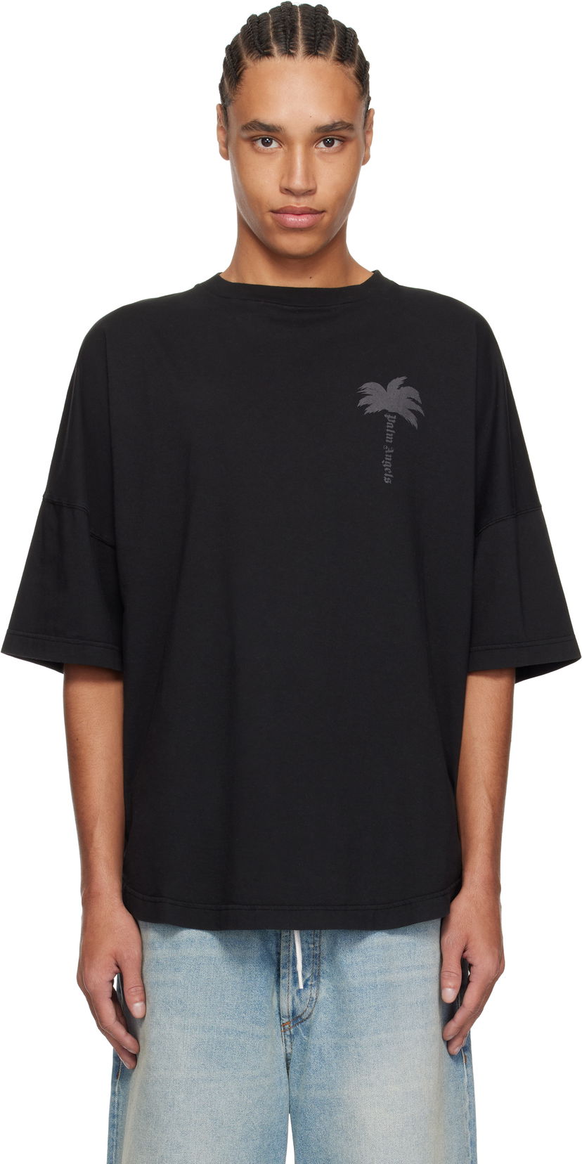 T-shirt Palm Angels Palm Angels Palms Over T-Shirt Svart | PMAA002S25JER0041313