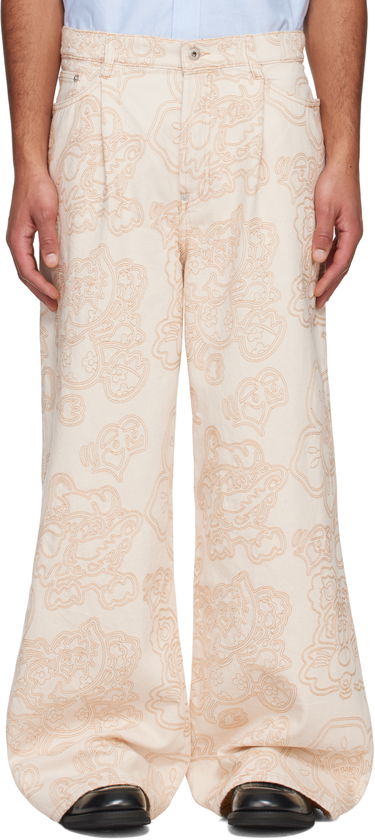 Byxor KENZO Kenzo Paris VERDY Edition Buggy Fit Jeans Beige | FF55DP4196W1, 0