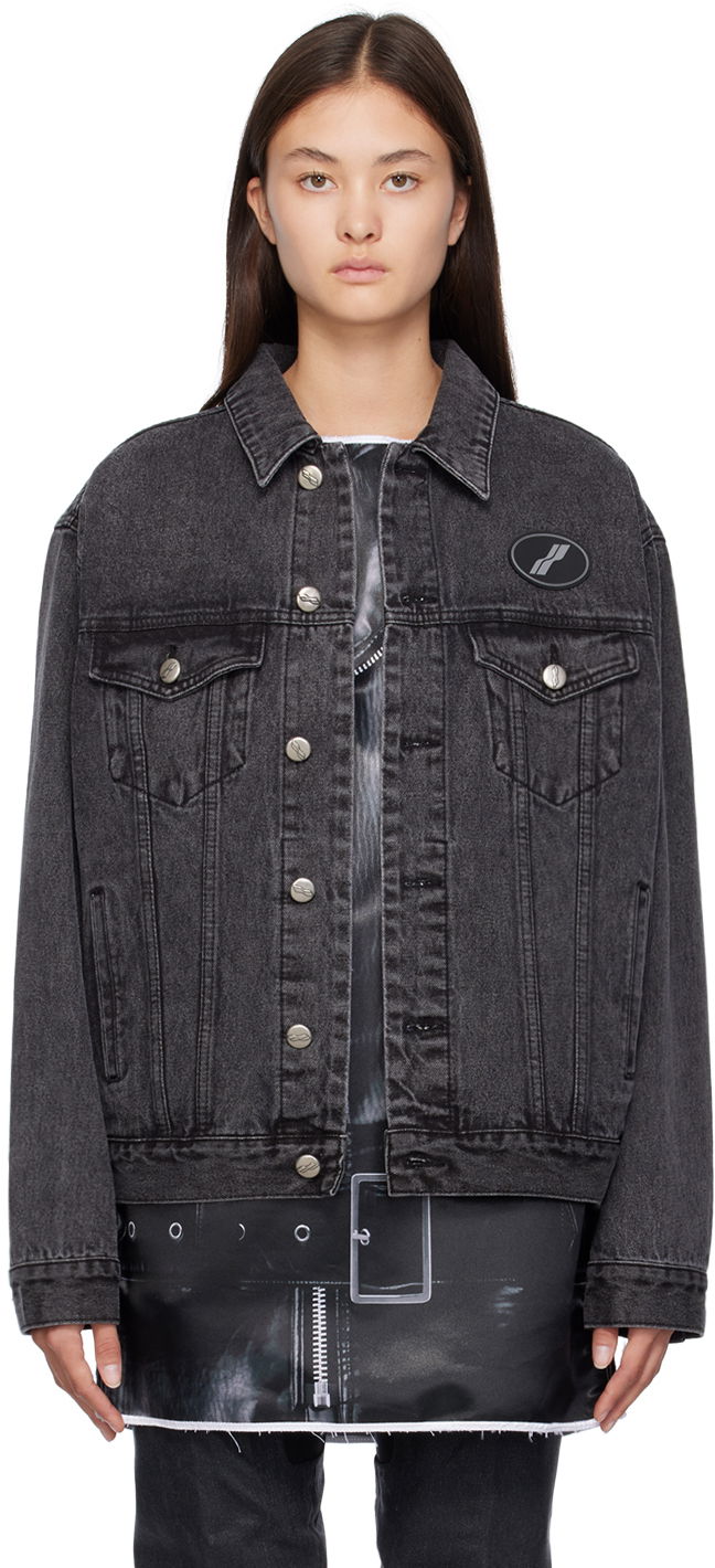 Jacka We11done We11done Faded Denim Jacket Svart | WD-DJ4-20-017-U-WB