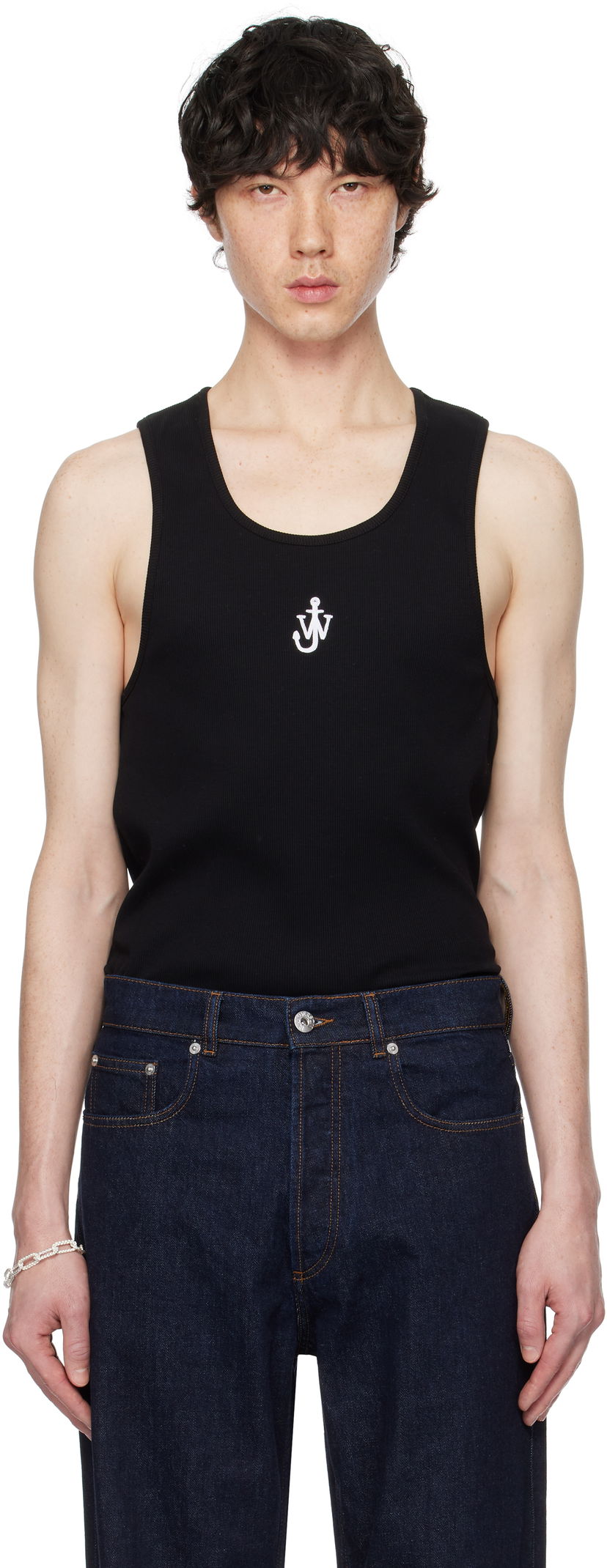 Linne JW Anderson JW Anderson Anchor Logo Tank Top Svart | JO0246-PG1512