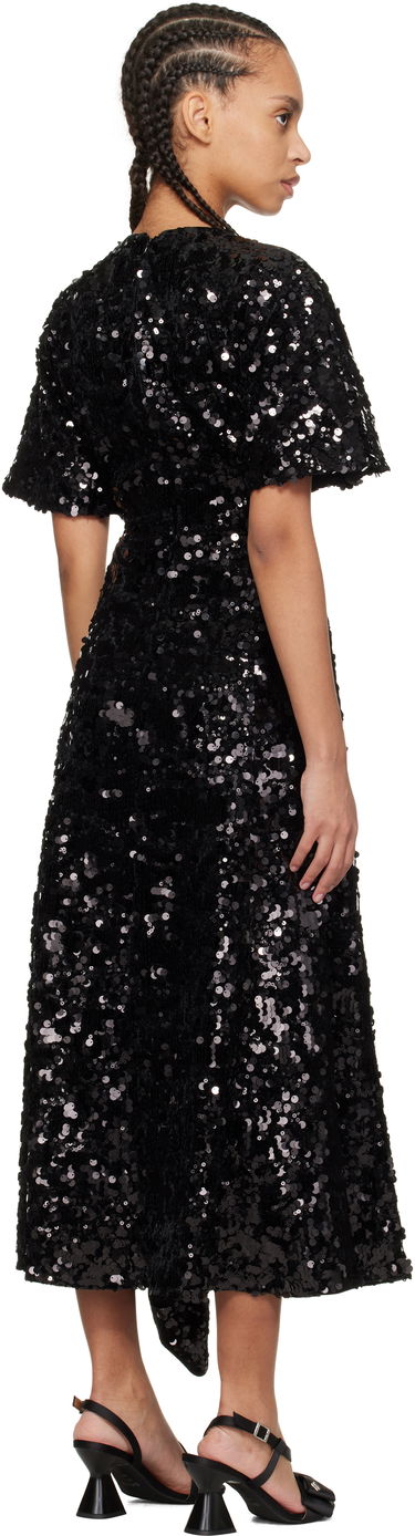 Klä GANNI GANNI Velvet Sequin Maxi Dress Svart | T4044, 2