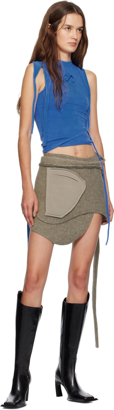 Kjol Ottolinger Ottolinger Scuba Asymmetrical Miniskirt Grön | 109-302109-01, 3