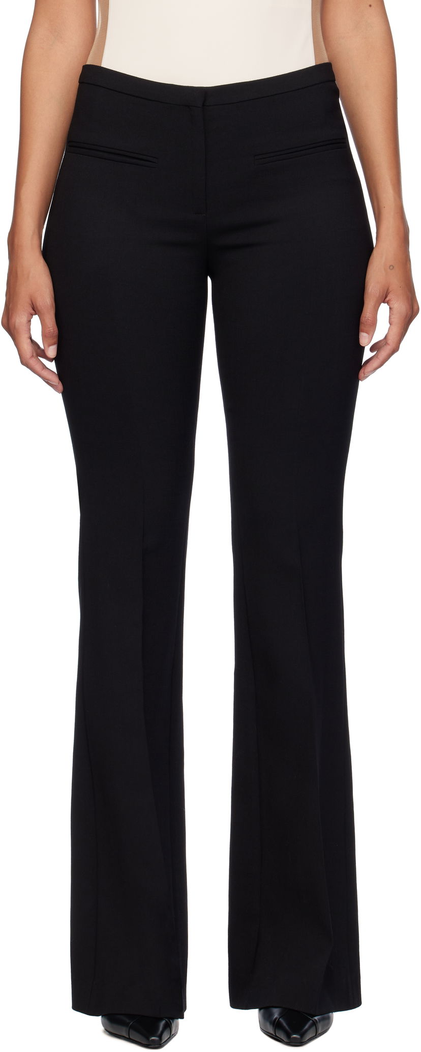 Byxor Courrèges Courrèges Heritage Stretch Wool Trousers Svart | 324CPA220WO0113
